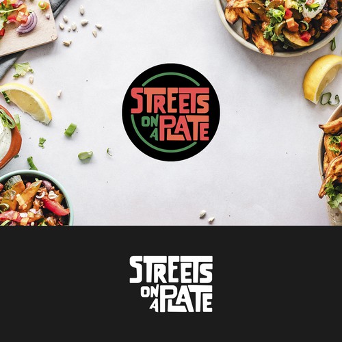Street food logo with the title 'Logo concept for stret food cafe'