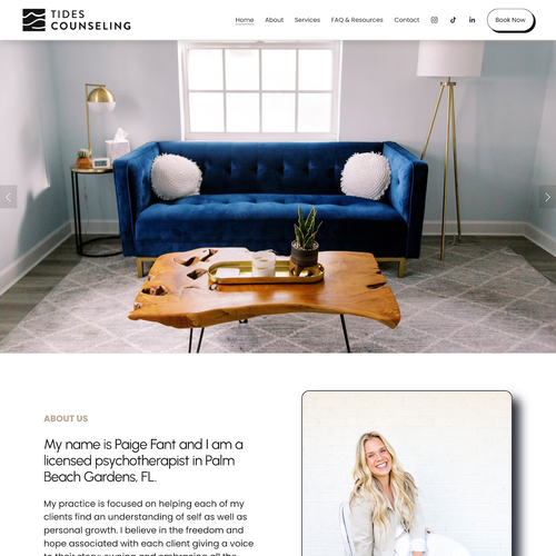 Design with the title 'Tides Counseling Psychotherapy Design'