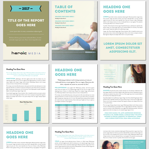 Report design with the title 'Report Template'