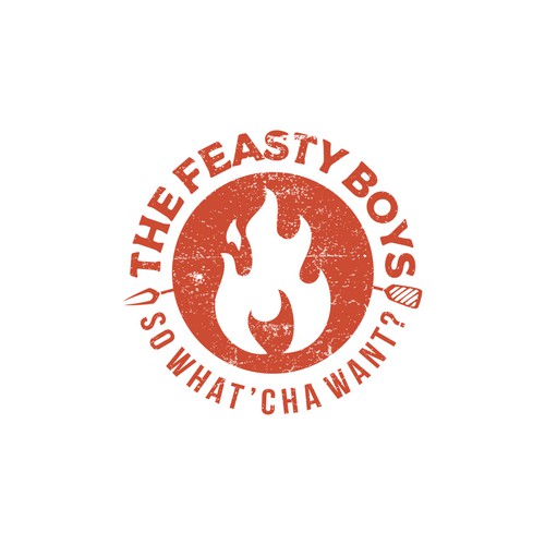 BBQ logo with the title 'Vintage hand Drawn BBQ Badge Logo Emblem'