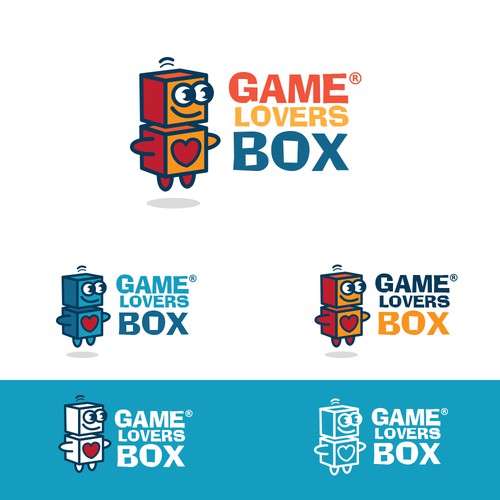 Board game design with the title 'Game lovers box'