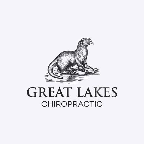 Otter logo with the title 'Logo proposal for Great Lakes Chiropractic.'