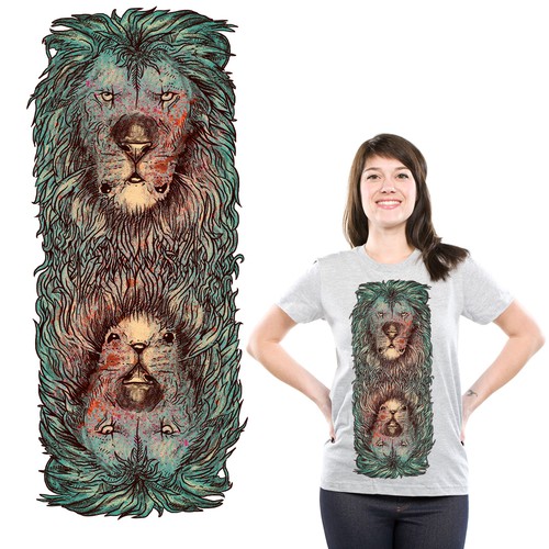 Lion t-shirt with the title 'lion illussion'
