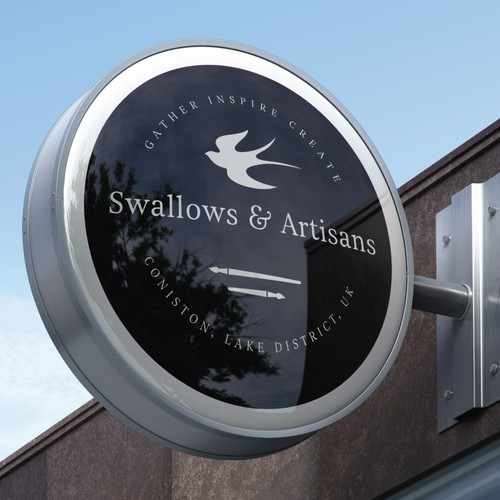 Swallow design with the title 'Swallows & Artisans'