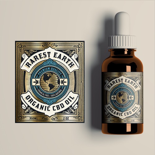 Oil label with the title 'Vinate label for CBD oil'