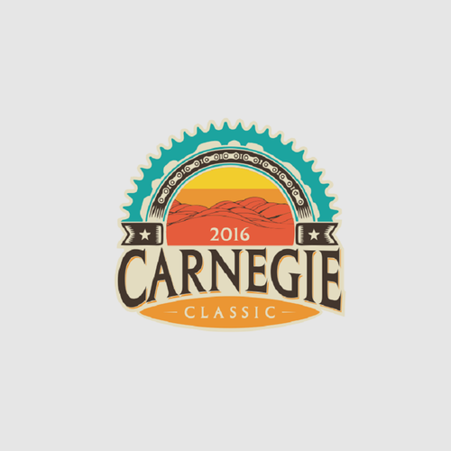 Skateboard design with the title 'the carnegie classic'