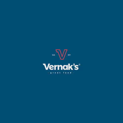 Great logo with the title 'Logo concept for Vernak's great food restaurant.'
