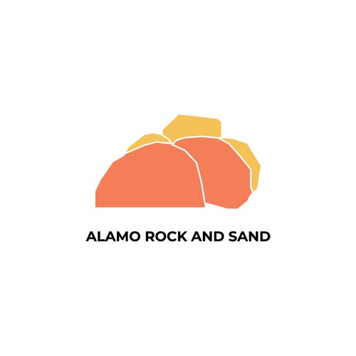 Sand logo with the title 'Alamo Rock and sand logo'