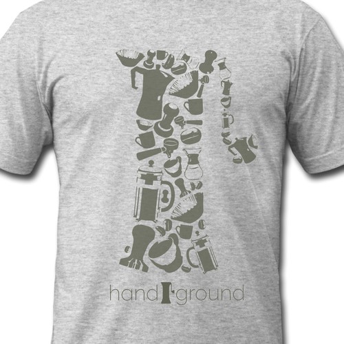 Coffee t-shirt with the title 'Coffee elements forming a logo'