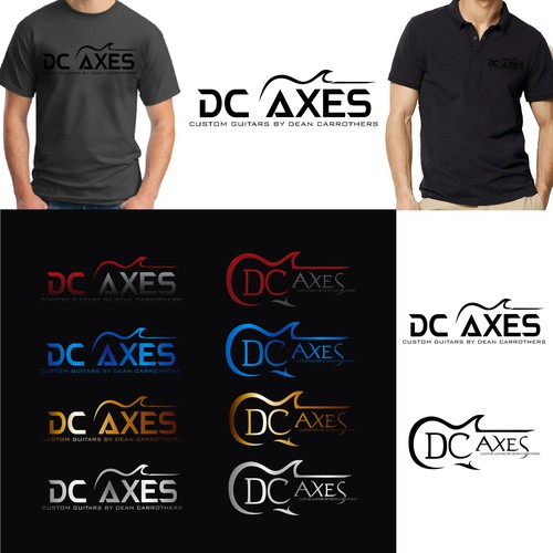 Rock logo with the title 'Custom Guitar Builder  needs a hot logo!!!'