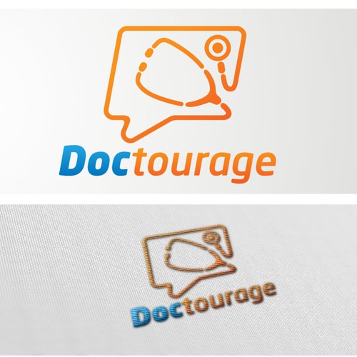Stethoscope logo with the title 'Doctourage  needs a new logo'