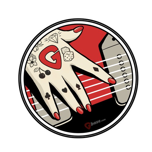 Rockabilly design with the title 'Rockabilly style sticker'