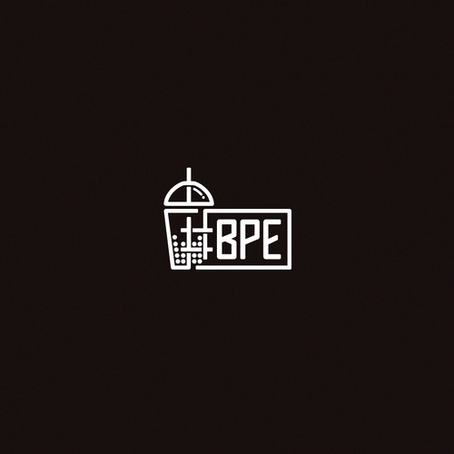 Hand-lettered logo with the title 'Simple logo design for a mask company aimed at boba drinkers (#BPE)'