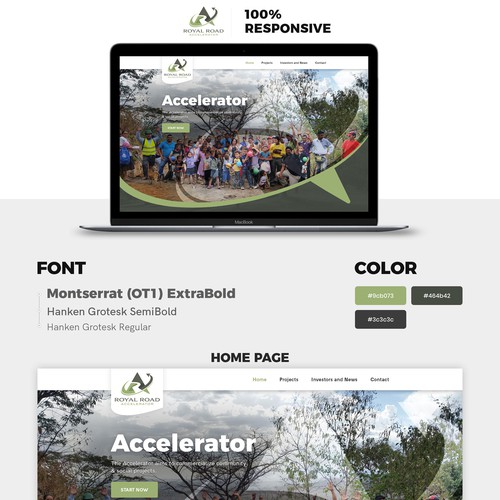 Community website with the title 'Design a web site for an innovative social initiative for rural communities in Colombia and Nicaragu'