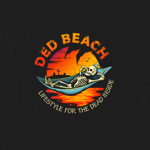Beach logo with the title 'Logo Design for DedBeach Apparel'