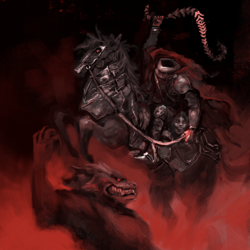 Painting book cover with the title 'Horror Fantasy Book Cover entry'