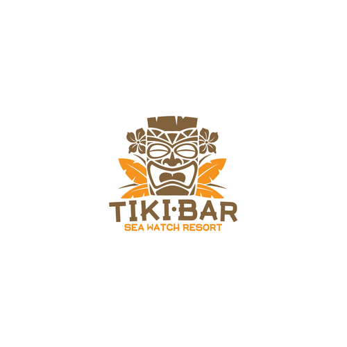 Tiki logo with the title 'Logo for an oceanfront tiki bar '