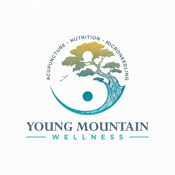 Bonsai logo with the title 'Yin Yang Tree Logo'