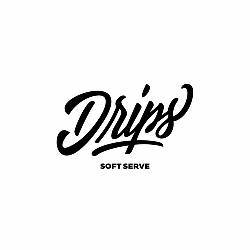 Calligraphy logo with the title 'Soft Serve Ice Cream Shop Needs Logo That Incorporates Dripping Graffitti Art'