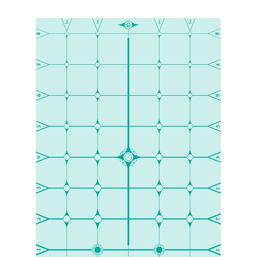 Grid design with the title 'Alignment markings for a yoga mat'