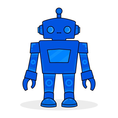 Video game artwork with the title 'Robot mascot design'