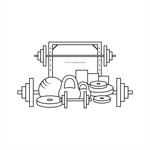 Drawing design with the title 'Fit By Obsession'