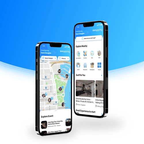 UI design with the title 'Travel & Leisure Apps'