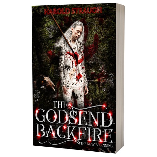 Death design with the title 'Book cover design - The Godsend Backfire, The New Beginning by author Harold Straugh'
