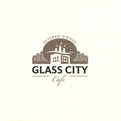 Factory design with the title 'Glass City Cafe Logo design concept'