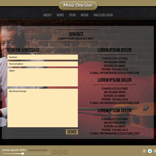 Art website with the title 'Music One Live'