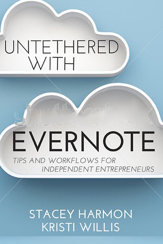 Graphic book cover with the title 'Book Cover for Untethered With Evernote'