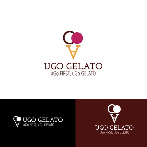 Ice cream brand with the title 'Typography logo concept for artisan ice cream producer'