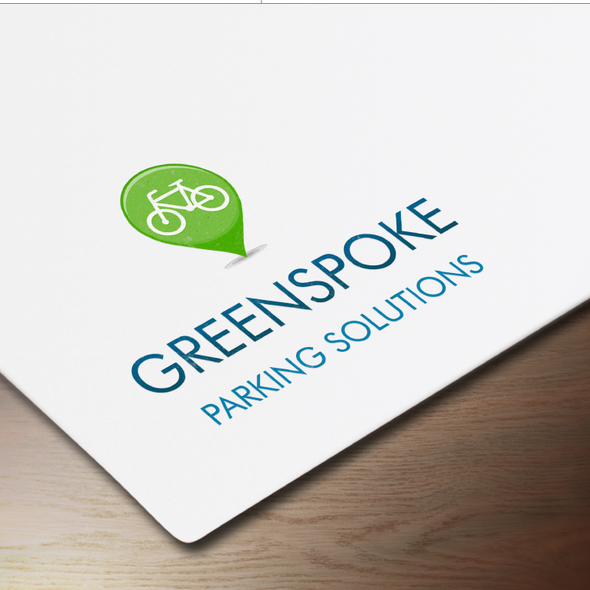 Parking logo with the title 'Greenspoke Logo Design'