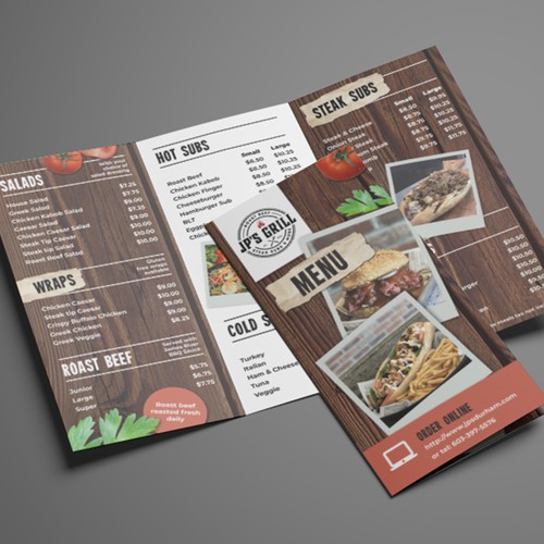 Concrete design with the title 'Rustic menu design'