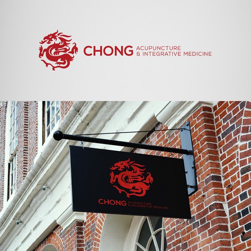 Chinese logo with the title 'Logo concept for acupuncture clinic'