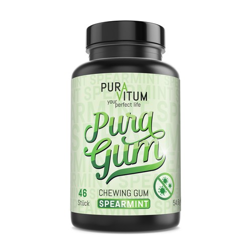 Fresh label with the title 'Labeldesign for Antiviral Chewing Gum'