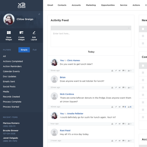 Admin design with the title 'simple dashboard design'