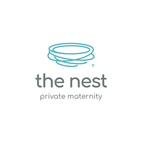 Pastel logo with the title 'The Nest private maternity'