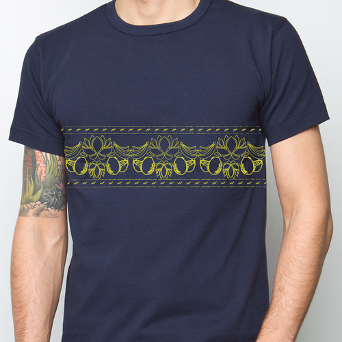 Banana design with the title 'Create a horizontal patterned line'