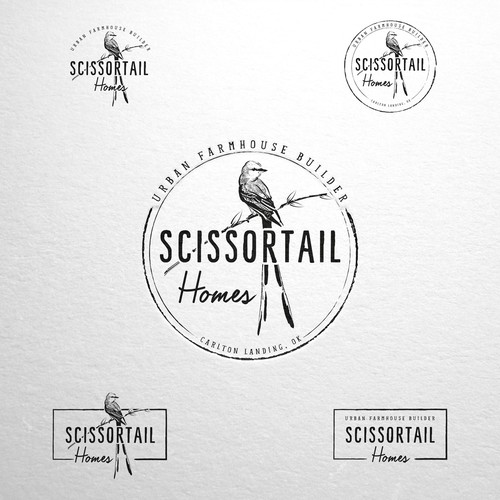 Builder logo with the title 'Scissortail logo design'