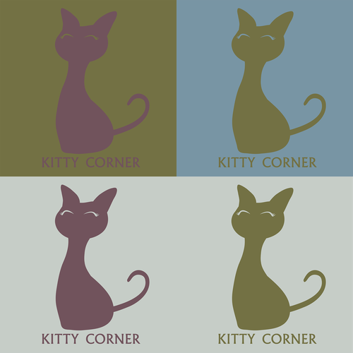 Kitty logo with the title 'Kitty silhouette logo - variants'