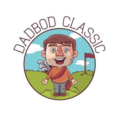 Masculine logo with the title 'Golf dad mascot '