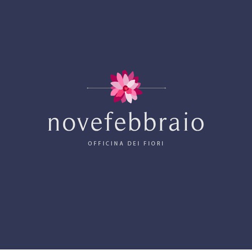 Flower shop logo with the title 'Novefebbraio - Boutique Flower Shop'