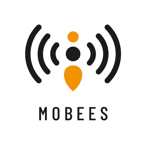 Telecommunications logo with the title 'Mobees logo'