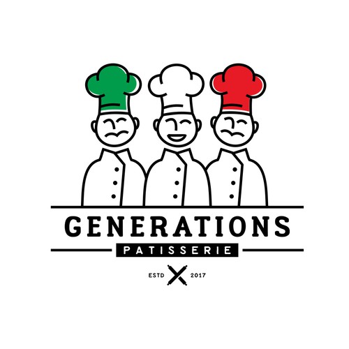 Chef logo with the title 'Logo COncept for Generations Patisserie'