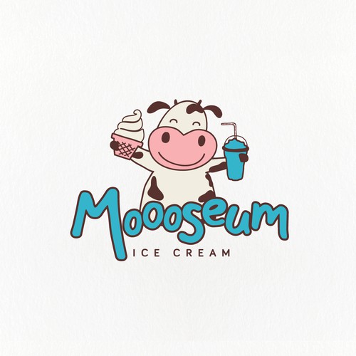 Ice cream design with the title 'Happy cow logo design for an ice cream shop'