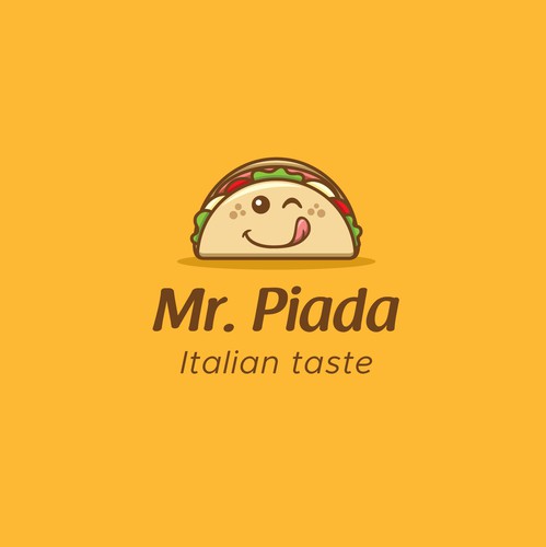 Bread logo with the title 'Mascot Logo for a Italian Piadina'