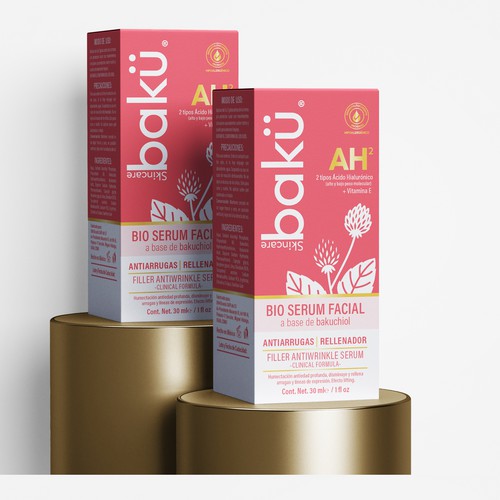 Serum packaging with the title 'Label design for serum'