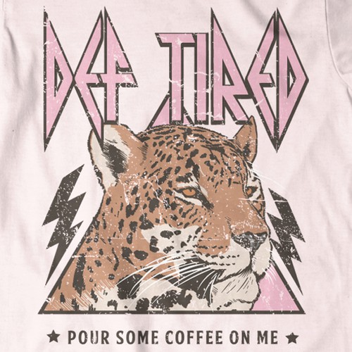 Jaguar design with the title 'Pour some coffee on me'
