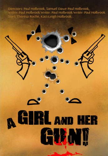 Image design with the title 'A GIRL AND HER GUN - MOVIE POSTER CONTEST'